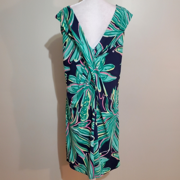 Lilly Pulitzer Bristol navy green Tiger Palm beaded sleeveless sheath dress XL - Picture 5 of 13